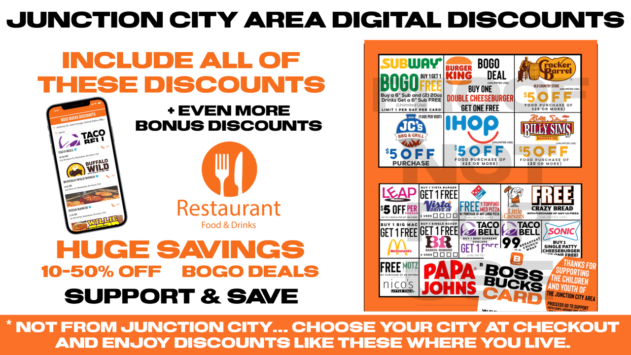 BOSS BUCKS DISCOUNTS - DIGITAL FUNDRAISER CARD