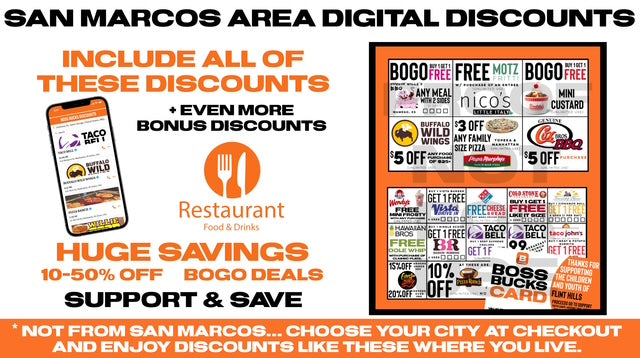 BOSS BUCKS DISCOUNTS - DIGITAL FUNDRAISER CARD