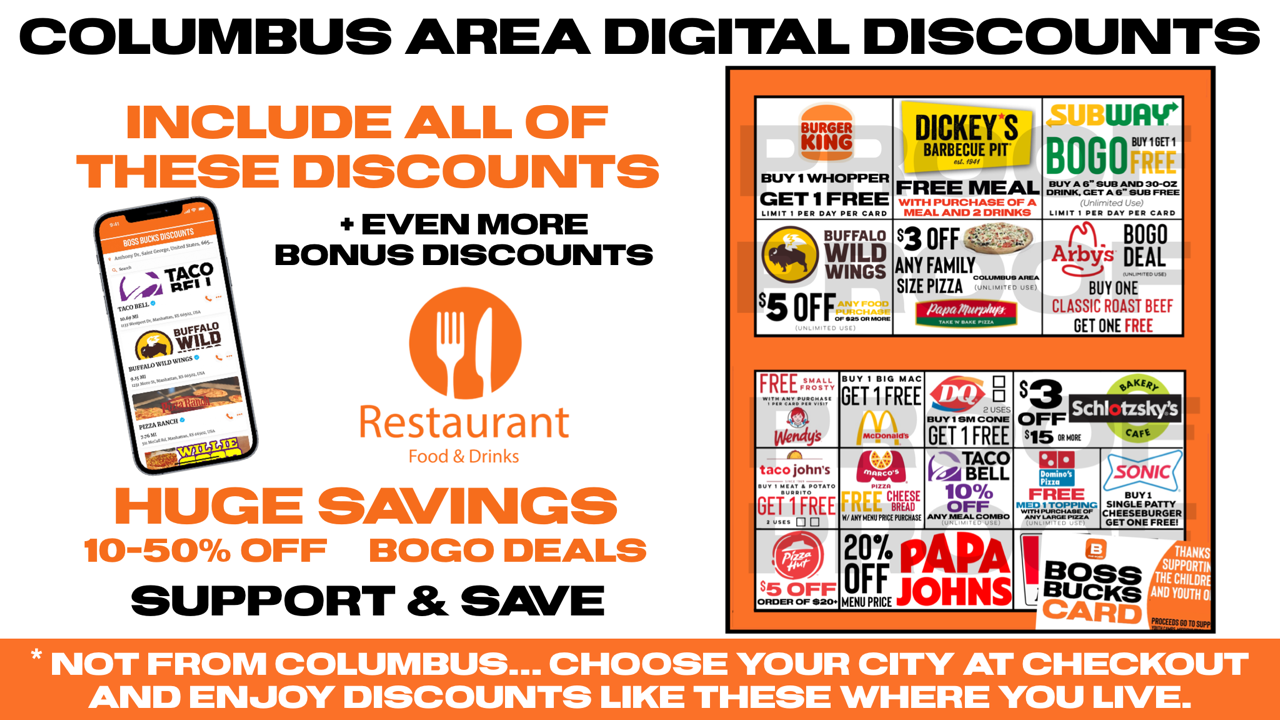 BOSS BUCKS DISCOUNTS - DIGITAL FUNDRAISER CARD